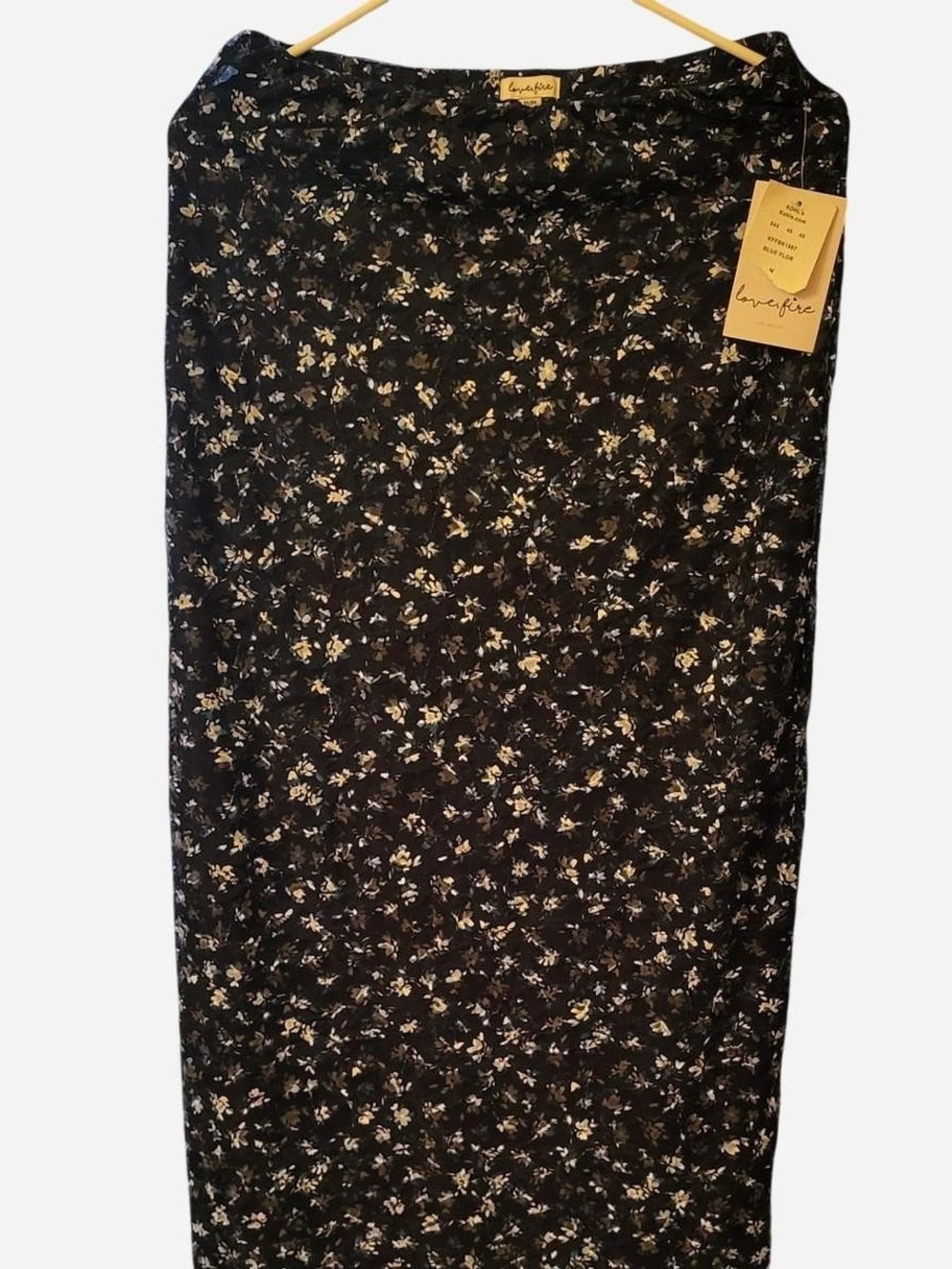 love, Fire 💙 Blue Floral Maxi Skirt with Cream Accents